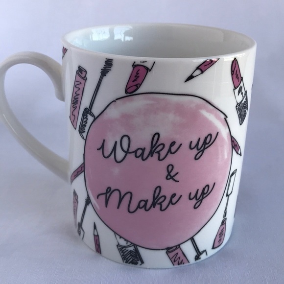 Wake Up and Make Up Bone China Mug - Picture 3 of 6